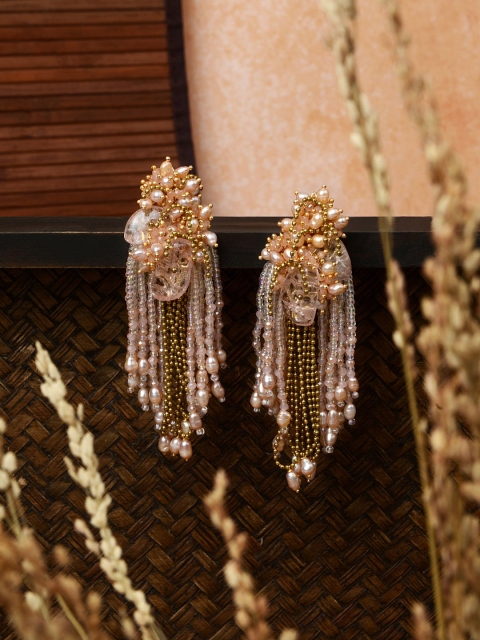 

D'oro Pink Contemporary Drop Earrings