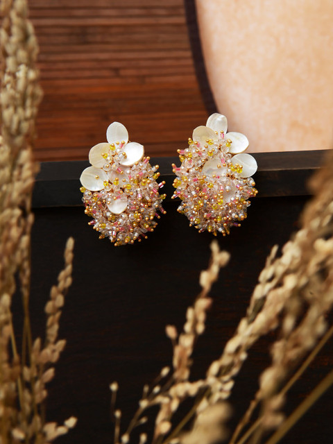

D'oro Pink Contemporary Studs Earrings