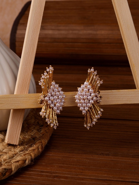 

D'oro Gold-Toned Contemporary Studs Earrings