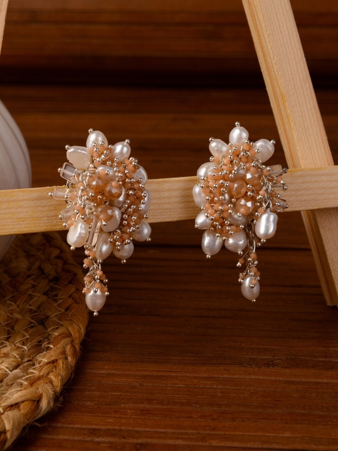 

D'oro Beige Contemporary Studs Earrings