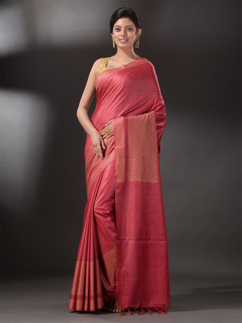 

Arhi Red & Gold-Toned Silk Blend Saree