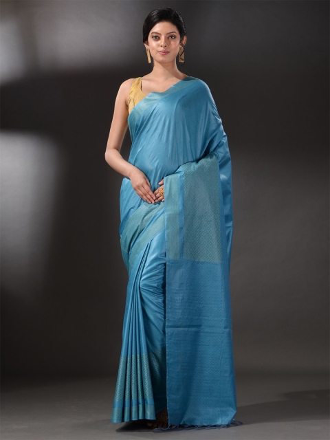 

Arhi Blue & Gold-Toned Woven Design Zari Silk Blend Saree