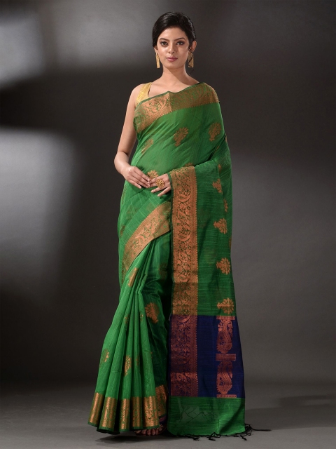 

Arhi Green & Blue Woven Design Silk Blend Saree