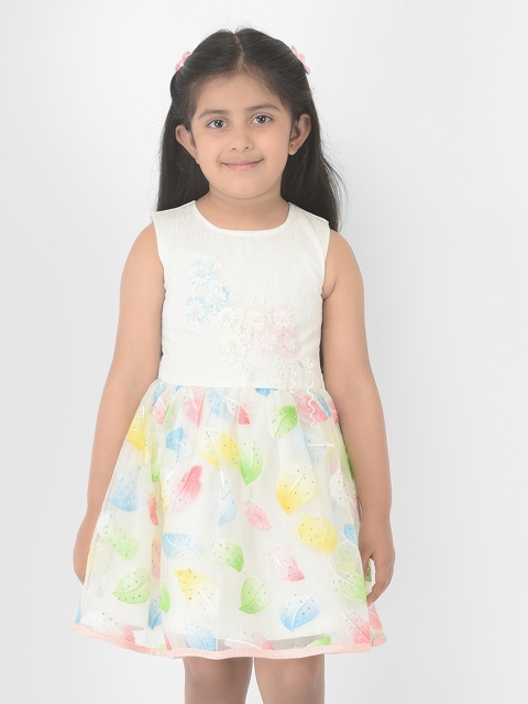 

YK Peach-Coloured Floral Chiffon Dress