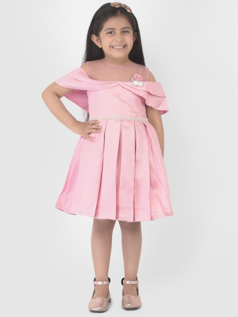 

YK Girls Pink Box Pleat Fit- Flare Party Dress
