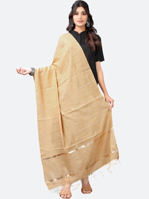 

SIRIL Gold-Toned Striped Dupatta