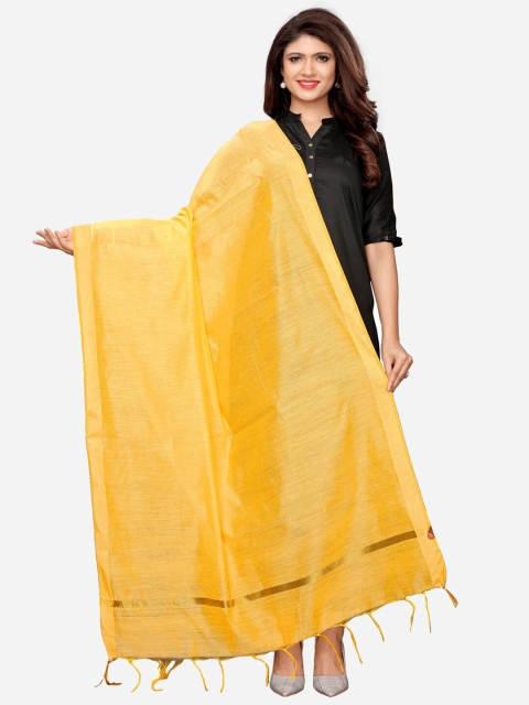 

SIRIL Yellow Dyed Cotton Silk Dupatta