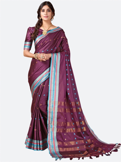 

SIRIL Purple & Blue Woven Design Narayan Peth Saree