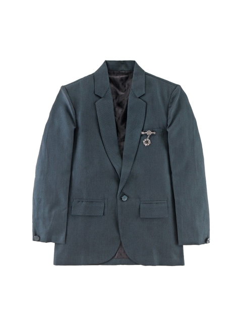 

Dapper dudes Boys Green Single-Breasted Blazer