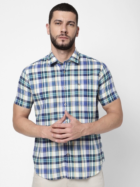 

AD By Arvind Men Blue Tartan Checks Checked Casual Shirt