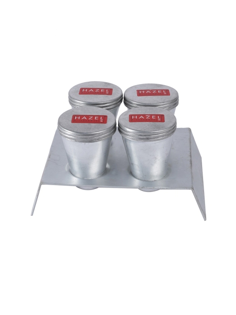 

HAZEL Set of 4 Silver Toned Aluminium Reusable Kulfi Moulds With Stand
