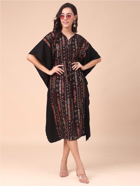 

J Turritopsis Black Kaftan Midi Dress