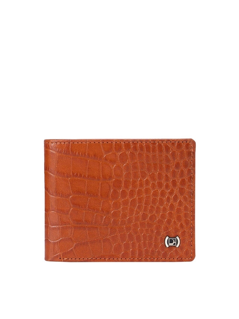 

Da Milano Men Orange Animal Textured Leather Two Fold Wallet