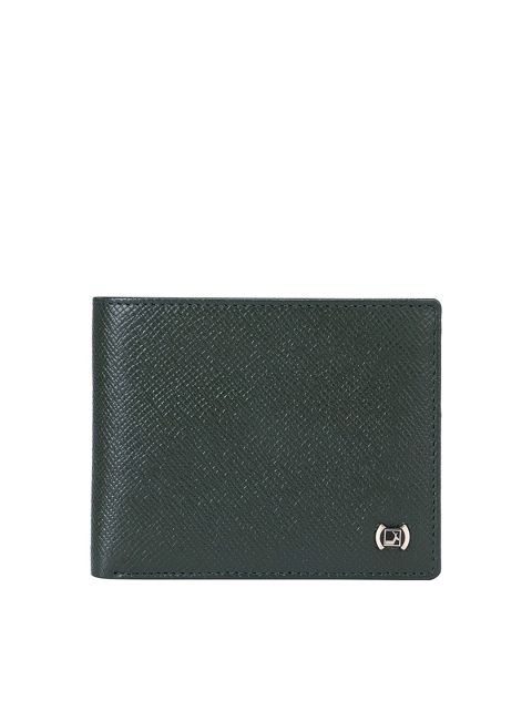 

Da Milano Men Green Textured Leather Two Fold Wallet