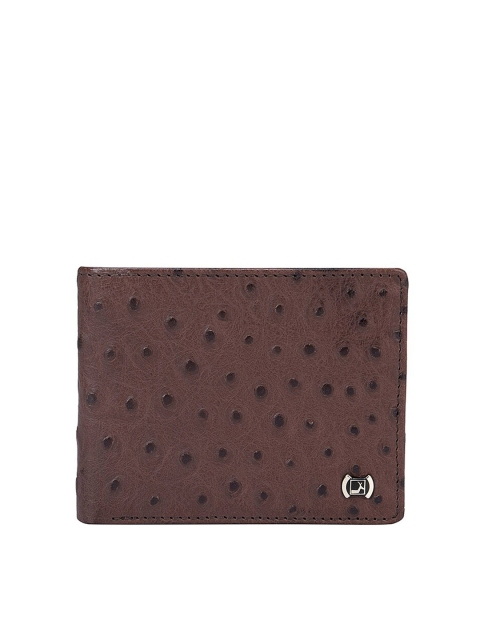 

Da Milano Men Brown Textured Leather Two Fold Wallet
