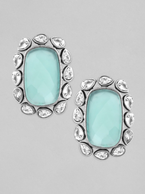 

Rubans Silver-Toned Crescent Shaped Studs Earrings