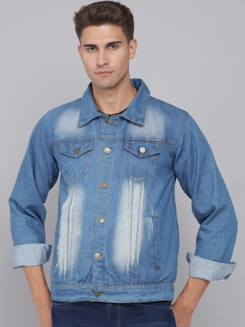 

FurryFlair Men Blue Washed Denim Jacket