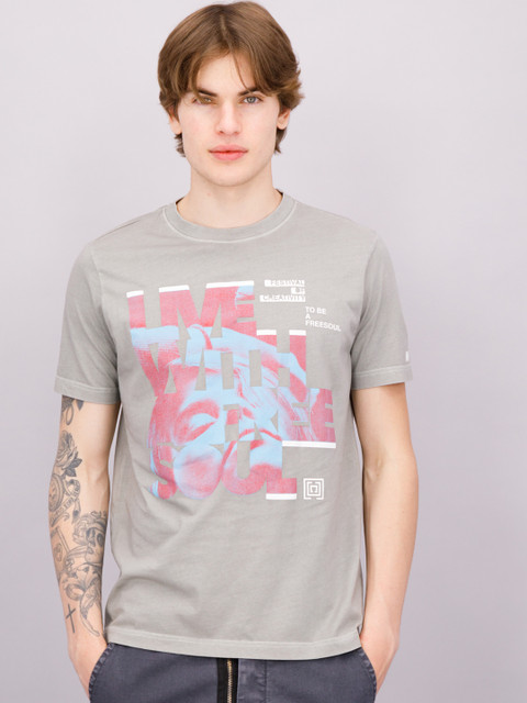 

FREESOUL Men Grey Printed T-shirt