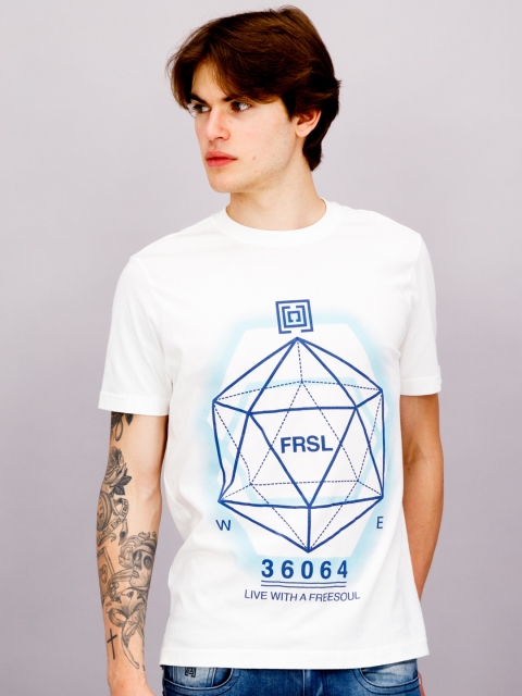 

FREESOUL Men White Printed T-shirt