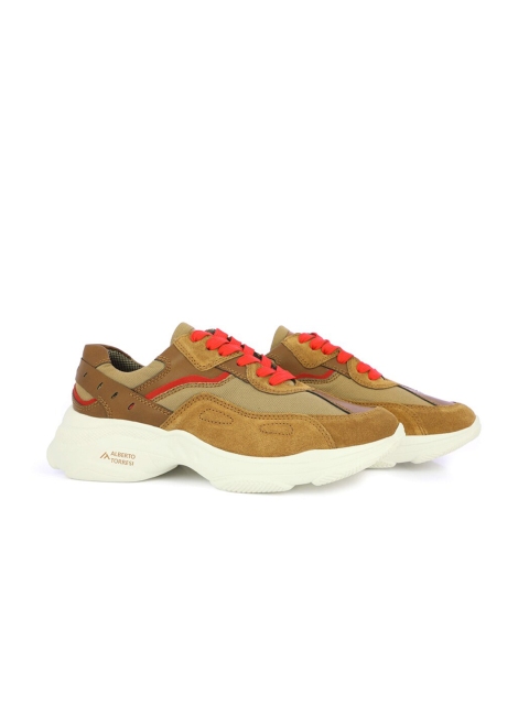 

Alberto Torresi Men Tan Mesh Running Shoes