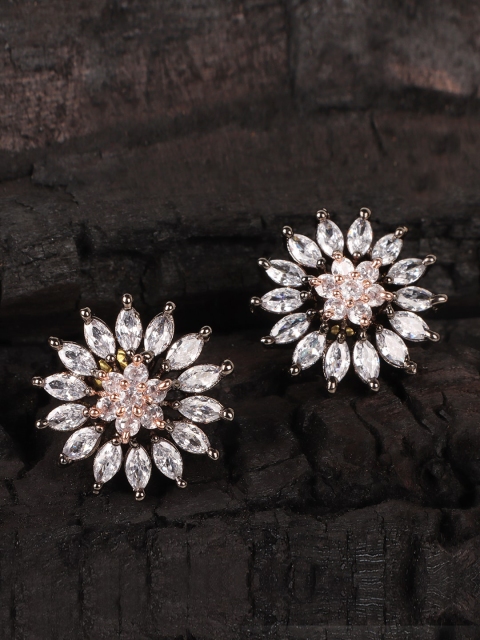 

JEWELS GEHNA White Floral Studs Earrings
