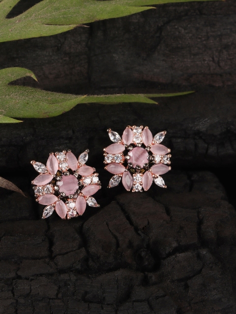 

JEWELS GEHNA Pink Floral Studs Earrings