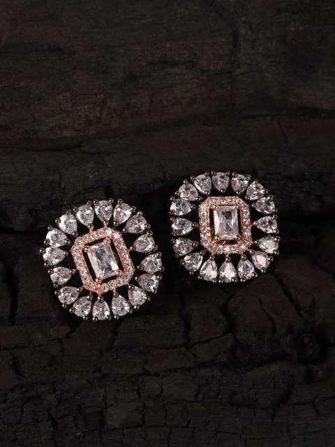 

JEWELS GEHNA White Square Studs Earrings