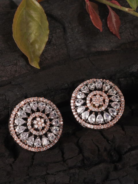 

JEWELS GEHNA White Circular Studs Earrings