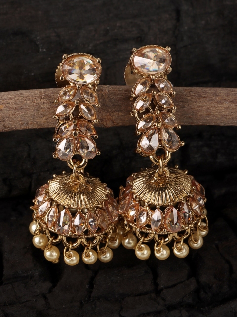 

JEWELS GEHNA Gold-Toned Dome Shaped Jhumkas Earrings