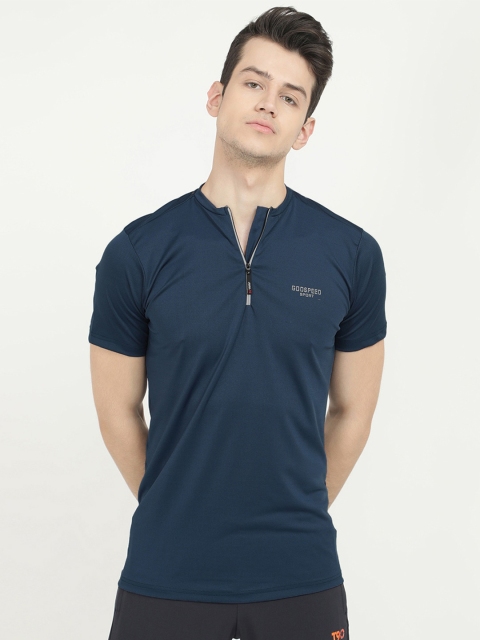 

V2 Value & Variety Men Blue Henley Neck T-shirt