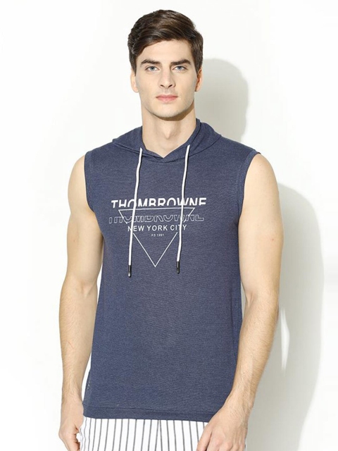 

V2 Value & Variety Men Blue High Neck Pure Cotton T-shirt