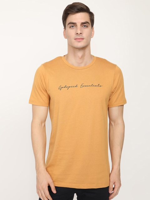 

V2 Value & Variety Men Mustard Yellow V-Neck T-shirt