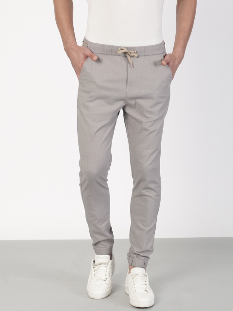 

ether Men Grey Regular Fit Solid Cotton Linen Joggers