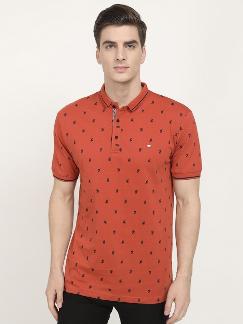 

V2 Value & Variety Men Orange Printed V-Neck T-shirt