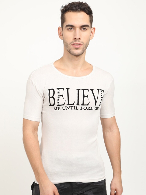 

V2 Value & Variety Men White Raw Edge T-shirt