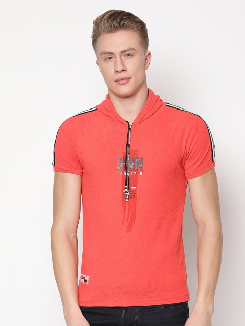 

V2 Value & Variety Men Red Printed Polo Collar Pure Cotton T-shirt