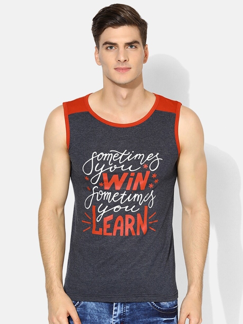 

V2 Value & Variety Men Blue Typography Printed T-shirt