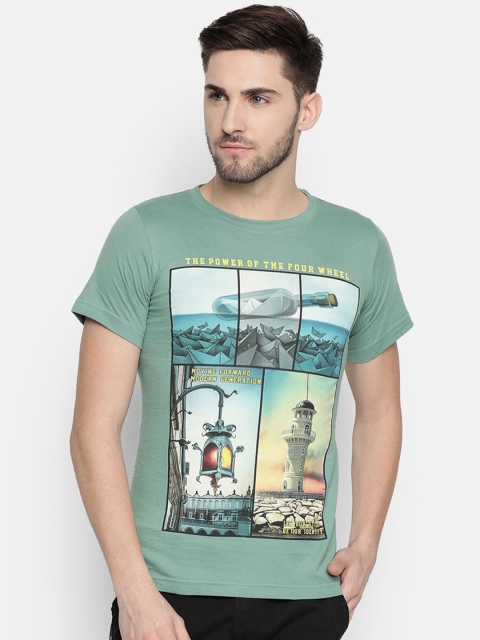 

V2 Value & Variety Men Green Printed T-shirt