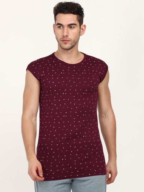 

V2 Value & Variety Men Maroon Printed Polo Collar T-shirt
