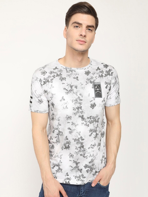 

V2 Value & Variety Men White Printed V-Neck Pure Cotton T-shirt