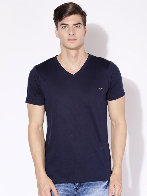 

V2 Value & Variety Men Blue Typography V-Neck T-shirt