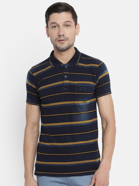 

V2 Value & Variety Men Blue Striped Polo Collar T-shirt