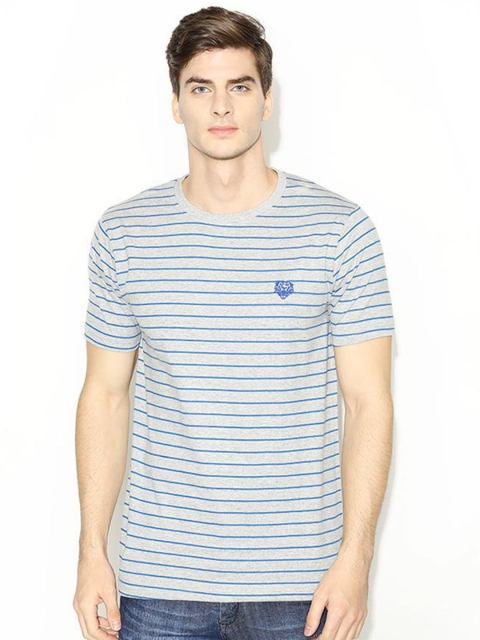 

V2 Value & Variety Men Grey Striped T-shirt
