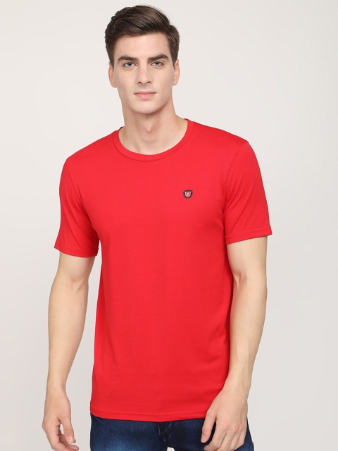 

V2 Value & Variety Men Red V-Neck Pure Cotton Applique T-shirt