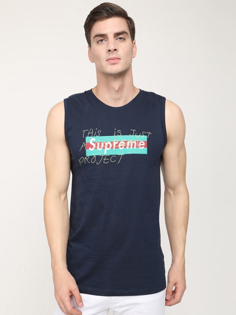 

V2 Value & Variety Men Blue Raw Edge T-shirt