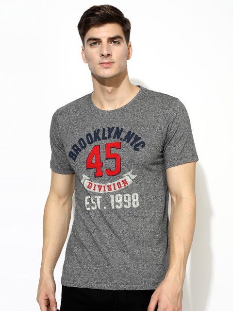 

V2 Value & Variety Men Grey Typography Printed Applique T-shirt