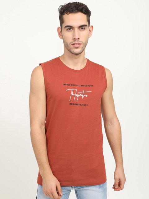 

V2 Value & Variety Men Orange Typography Printed Applique T-shirt