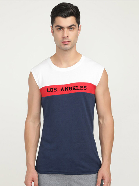 

V2 Value & Variety Men Blue Raw Edge T-shirt