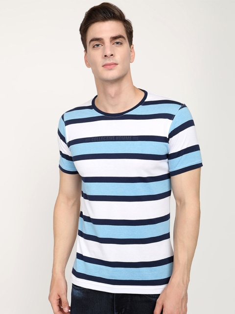 

V2 Value & Variety Men Blue Striped T-shirt