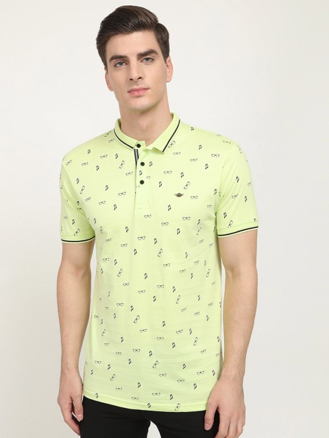 

V2 Value & Variety Men Green Printed Polo Collar T-shirt